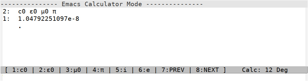 Calc: Multiplication of Constants from Submenu