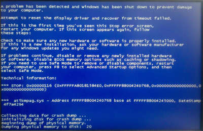 Window 7 BlueScreen of Death